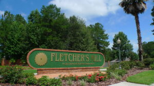 Fletcher's Mill neighborhood sign Gainesville FL