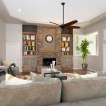 Virtually staged family room Haile Plantation home