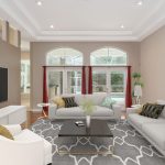Virtually staged living room Haile Plantation home