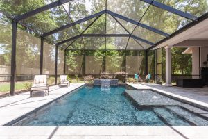 Former Bullard Parade home saltwater pool and waterfall Wilds Plantation