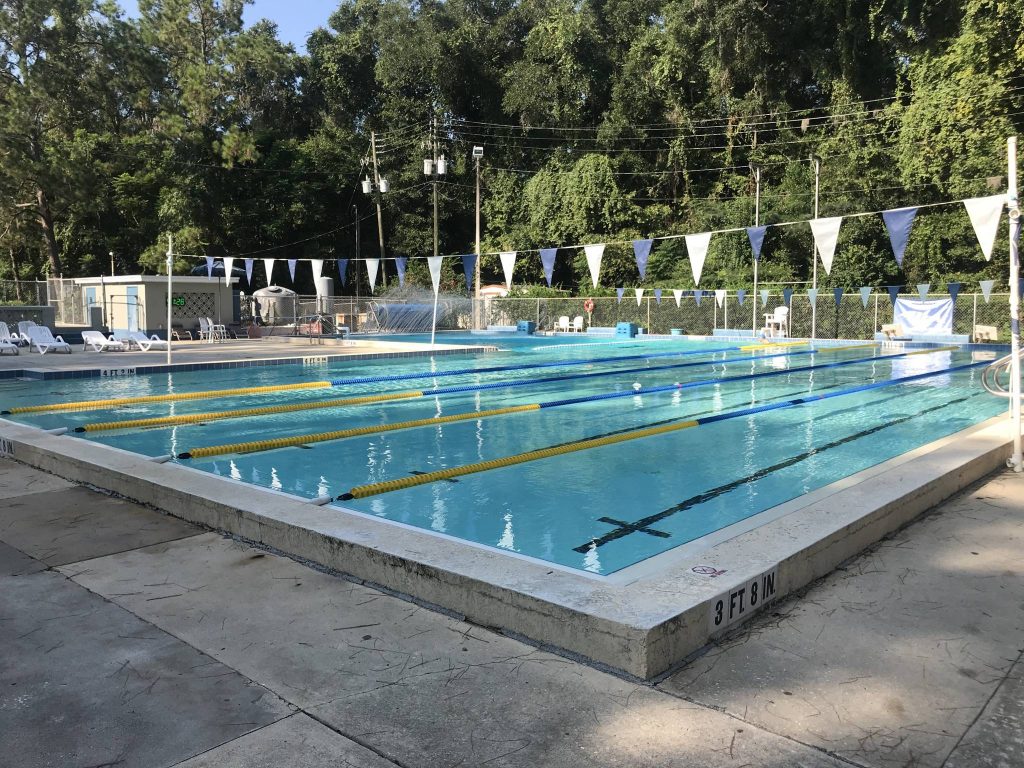 The 25 yard pool at the 300 Club in Gainesville is heated year round