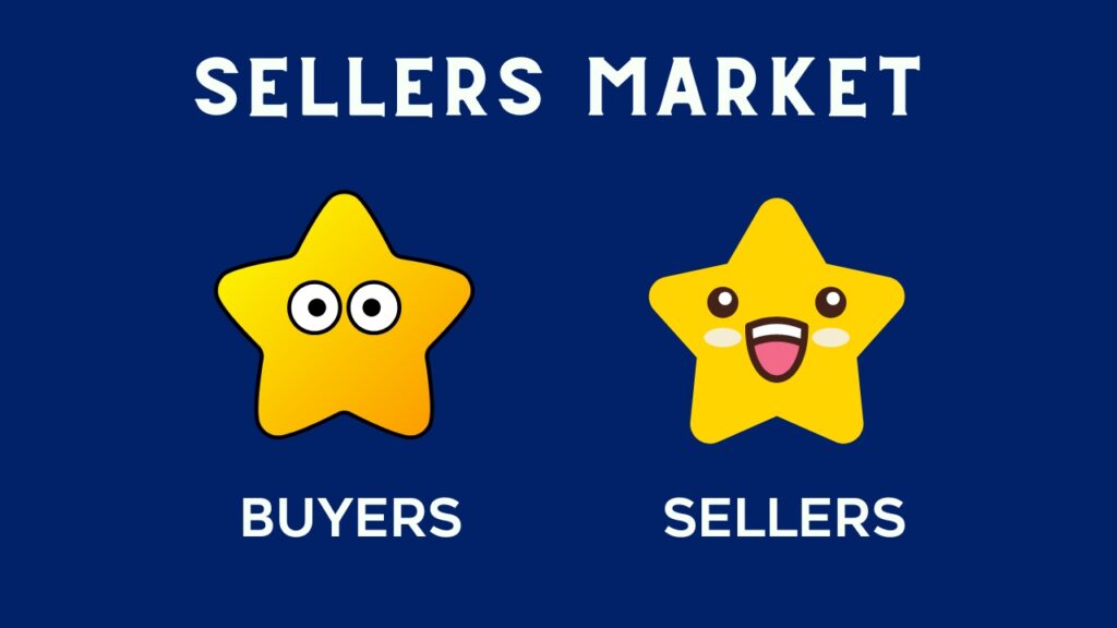 Fun graphic illustrating a sellers market